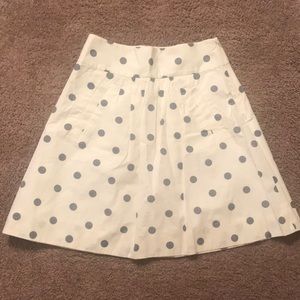 J.Crew gray polka dot a-line skirt